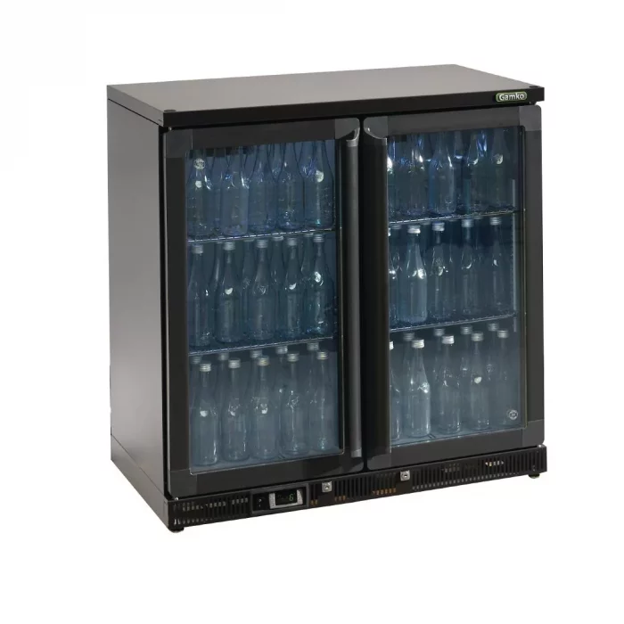 Gamko Bottle Cooler - Double Hinged Door 250 Ltr Black - Image 1