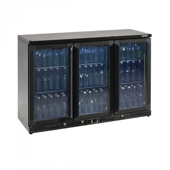 Gamko Bottle Cooler - Triple Hinged Door 315 Ltr Black - Image 1