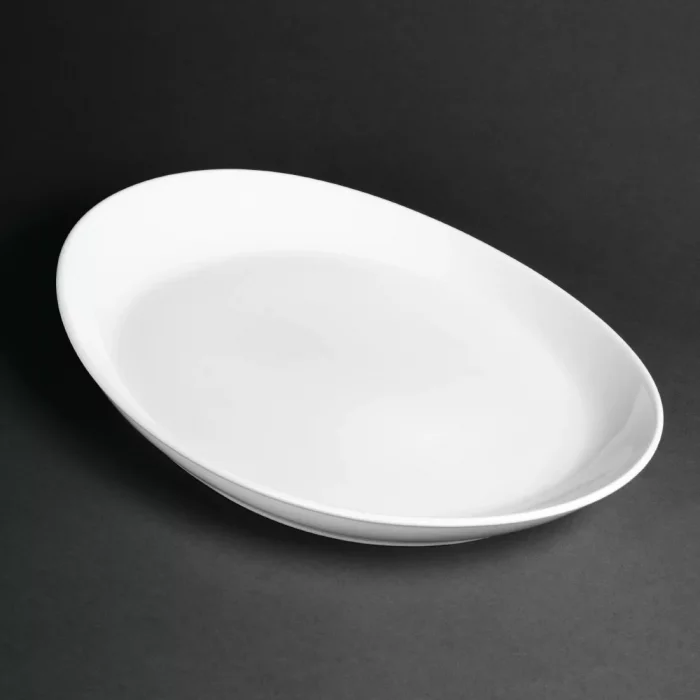 Royal Porcelain Classic White Oval Plates 340mm (Pack of 12) - Image 1