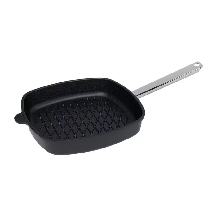 AMT Gastroguss Aluminium Non-Stick Flat Square BBQ Surface Pan 11cm - Image 1