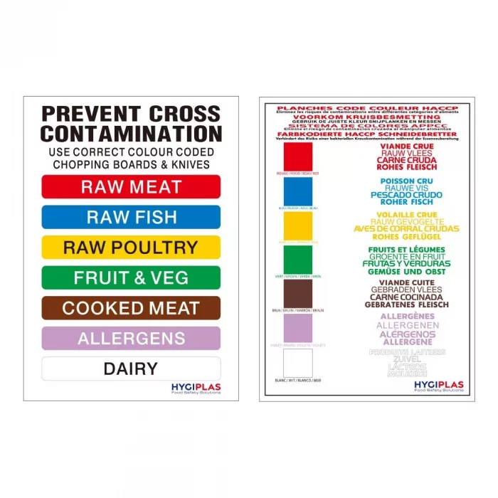 Hygiplas Thick High Density Chopping Board Set Large  600x450x24mm (Pack of 6) - Image 2