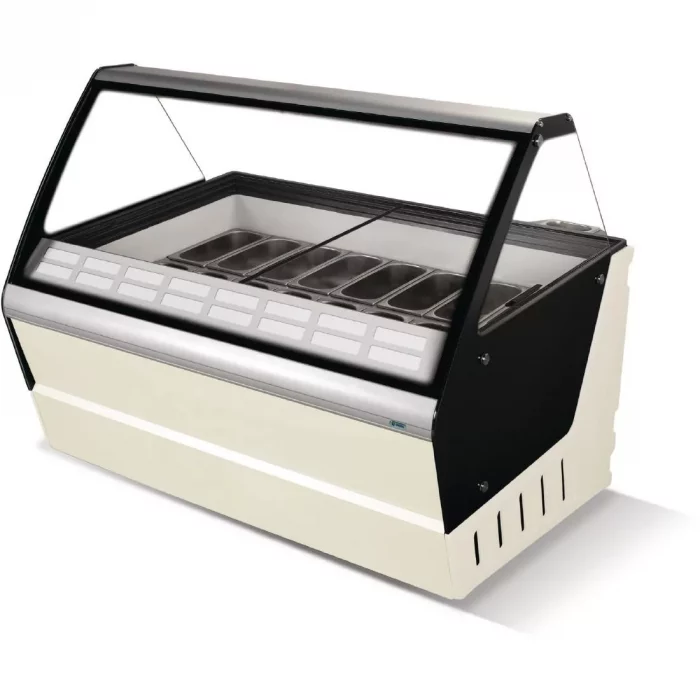 Crystal Optimus 16 Pan Ice Cream Display Counter - Image 1