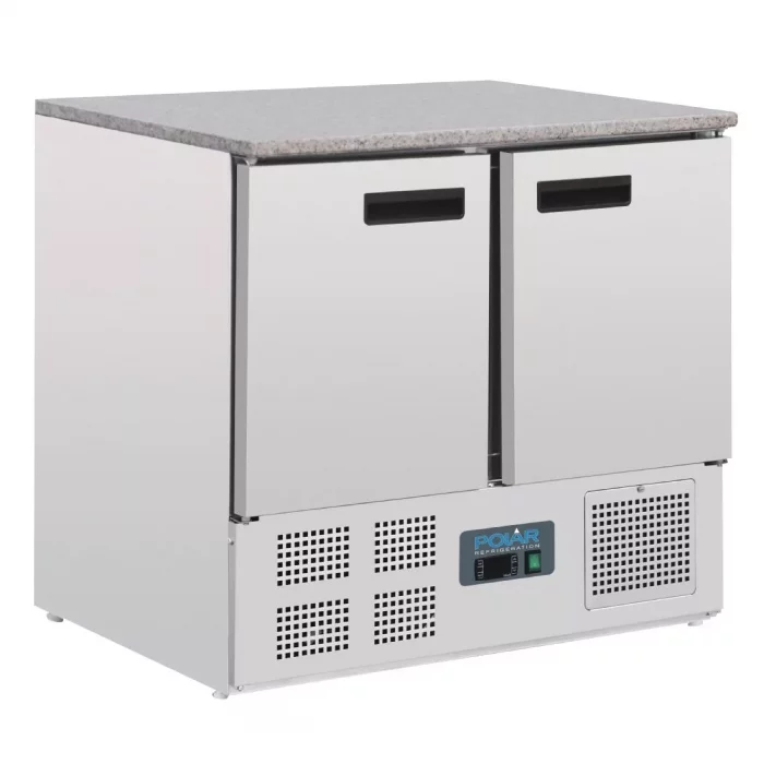 Polar G-Series Double Door Counter Fridge with Granite Work Top 240Ltr - Image 1