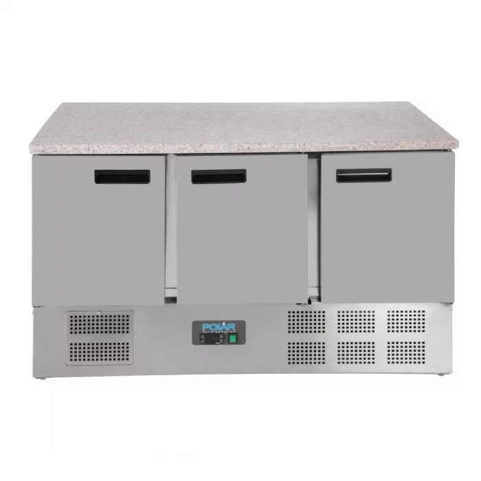 Polar G-Series 3 Door Counter Fridge with Granite Work Top 368Ltr - Image 3