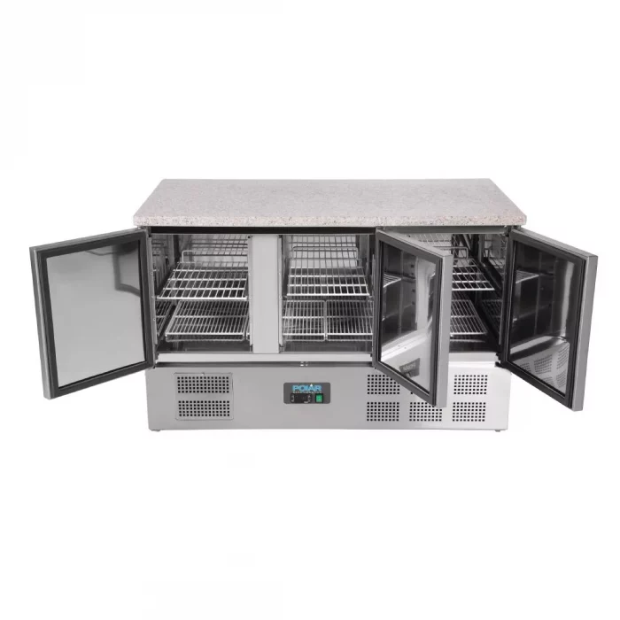 Polar G-Series 3 Door Counter Fridge with Granite Work Top 368Ltr - Image 10