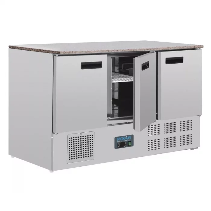 Polar G-Series 3 Door Counter Fridge with Granite Work Top 368Ltr - Image 14
