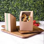 Vegware Compostable Kraft Tortilla Wrap Boxes With PLA Window (Pack of 500) - Image 3