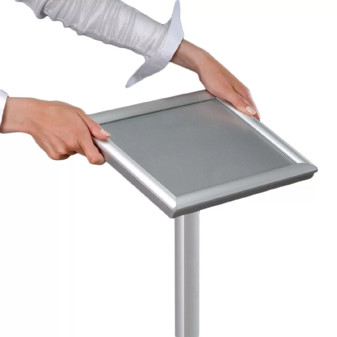 cm120_cm121-2.jpg Freestanding Aluminium Menu Display Stand A4 - Image 1