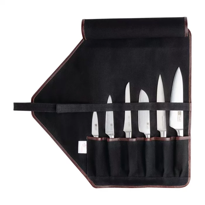 Boldric Canvas Knife Bag Black 6 Slots - Image 5