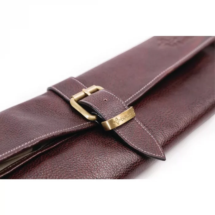 Boldric One Buckle Leather Knife Bag Brown 8 Slots - Image 2