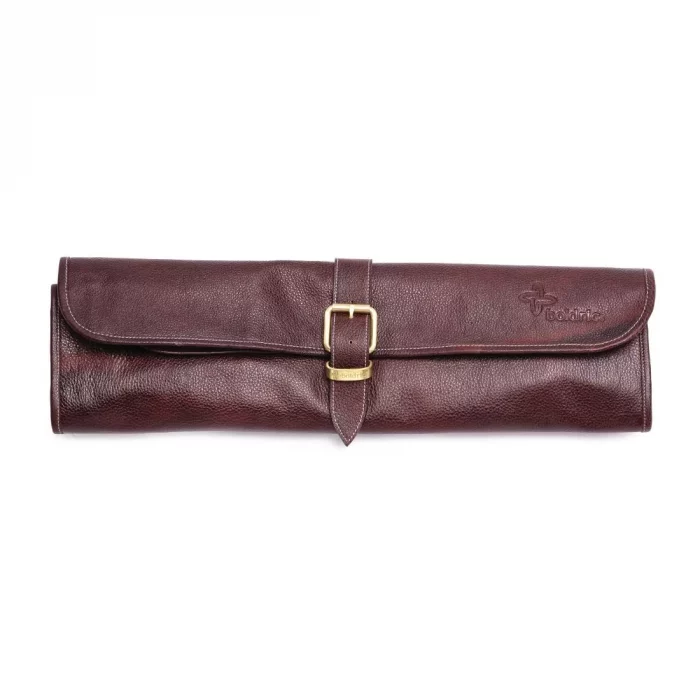 Boldric One Buckle Leather Knife Bag Brown 8 Slots - Image 1