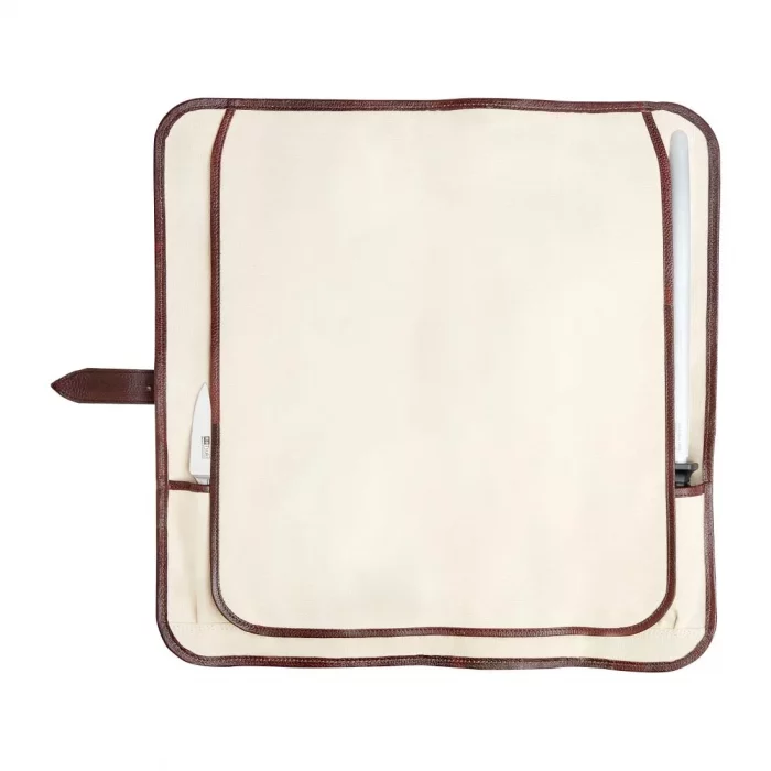 Boldric One Buckle Leather Knife Bag Brown 8 Slots - Image 4