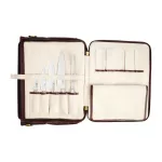 Boldric Messenger Leather Knife Bag Brown 10 Slots - Image 6