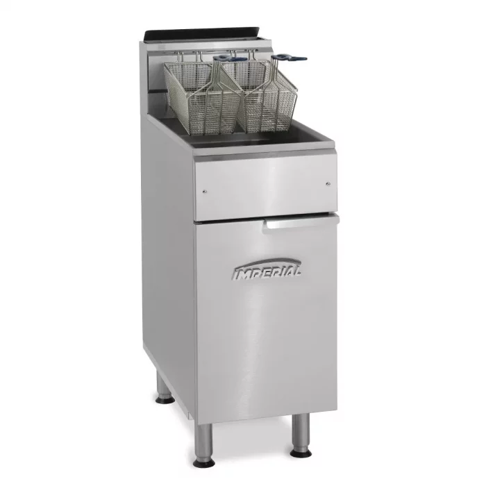 Imperial Single Tank Twin Basket Free Standing Natural Gas Fryer IFS-40-OP - Image 2