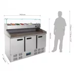 Polar G-Series Pizza Prep Counter Fridge with Topper 368Ltr - Image 3