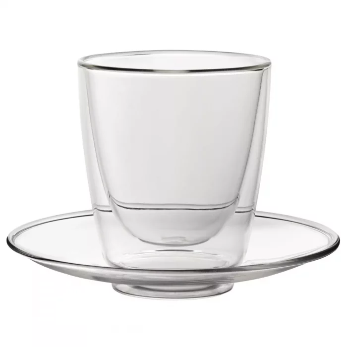 Utopia Double Walled Cappuccino Glass and Saucer 220ml (Pack of 6) - Image 1
