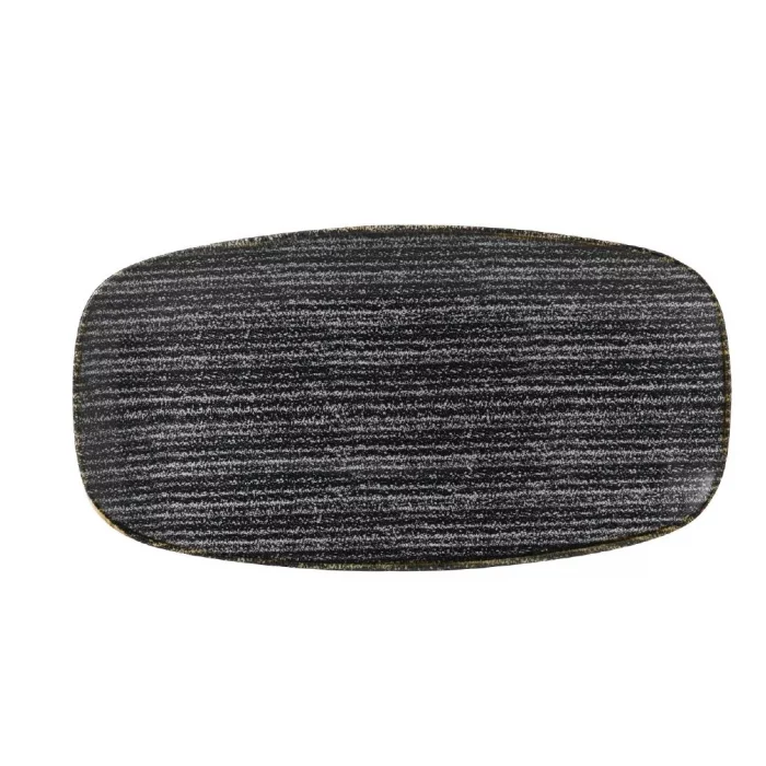 Churchill Studio Prints Homespun Rectangular Plate Charcoal 355mm (Pack of 6) - Image 1