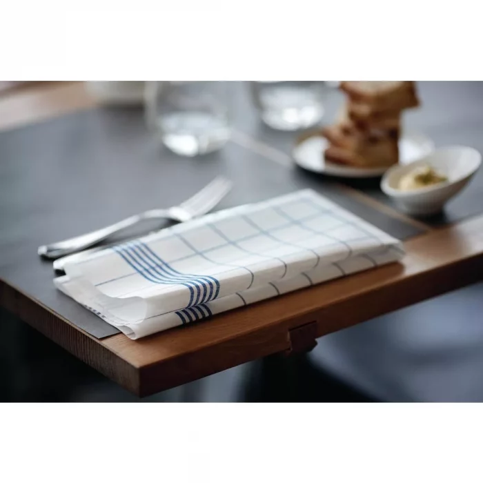 Dunisoft Towel Napkin Blue Check 38x54cm (Pack of 250) - Image 3