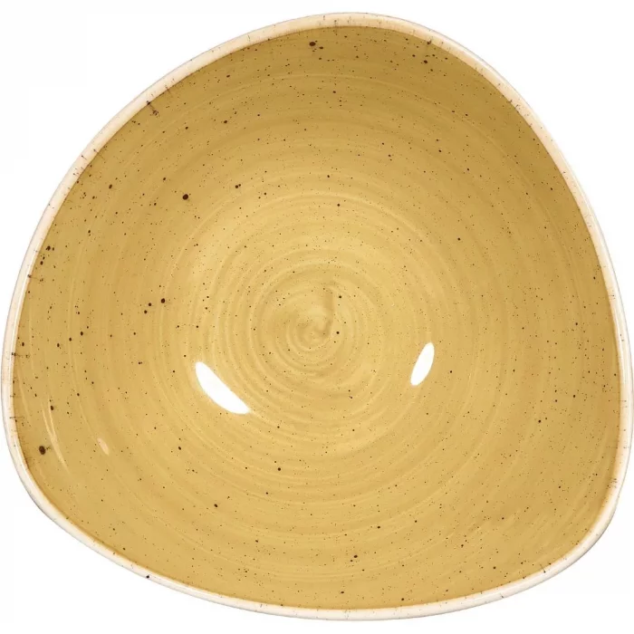 Churchill Stonecast Triangular Bowl Mustard 185mm (Pack of 12) - Image 2