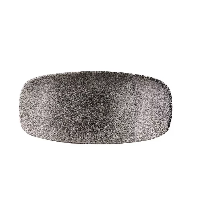 Churchill Studio Prints Raku Rectangular Plate Quartz Black 269mm (Pack of 12) - Image 1