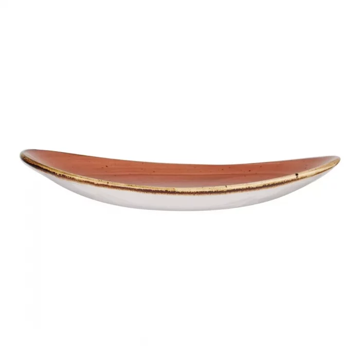 Churchill Stonecast Oval Coupe Plate Orange 192mm (Pack of 12) - Image 2