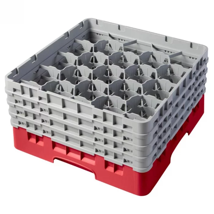 Cambro Camrack Red 20 Compartments Max Glass Height  215mm - Image 1
