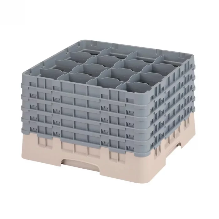 Cambro Camrack Beige 16 Compartments Max Glass Height 279mm - Image 1