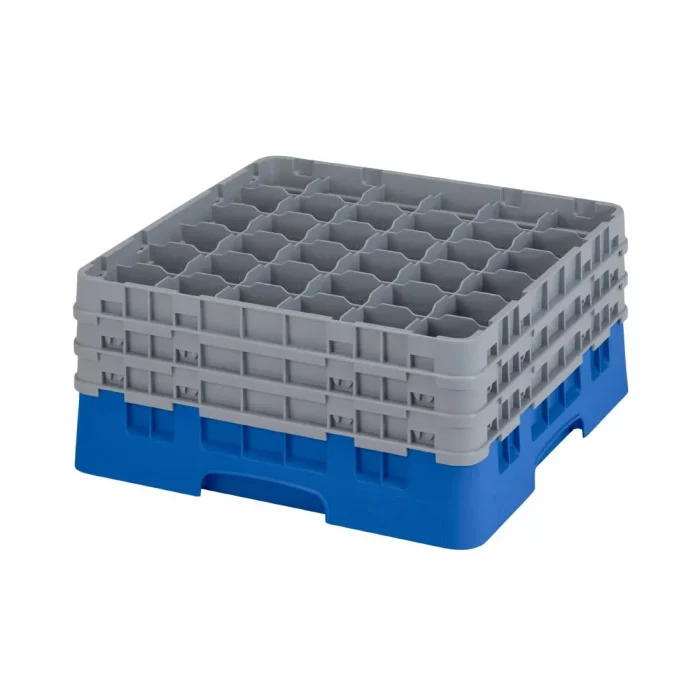 Cambro Camrack Blue 36 Compartments Max Glass Height 197mm - Image 1