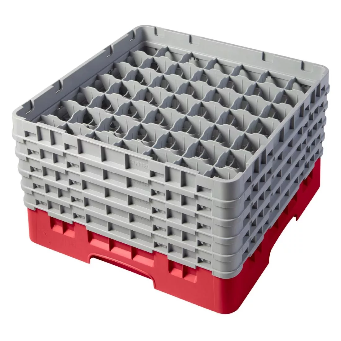cz174_new.jpg Cambro Camrack Red 49 Compartments Max Glass Height 258mm - Image 1