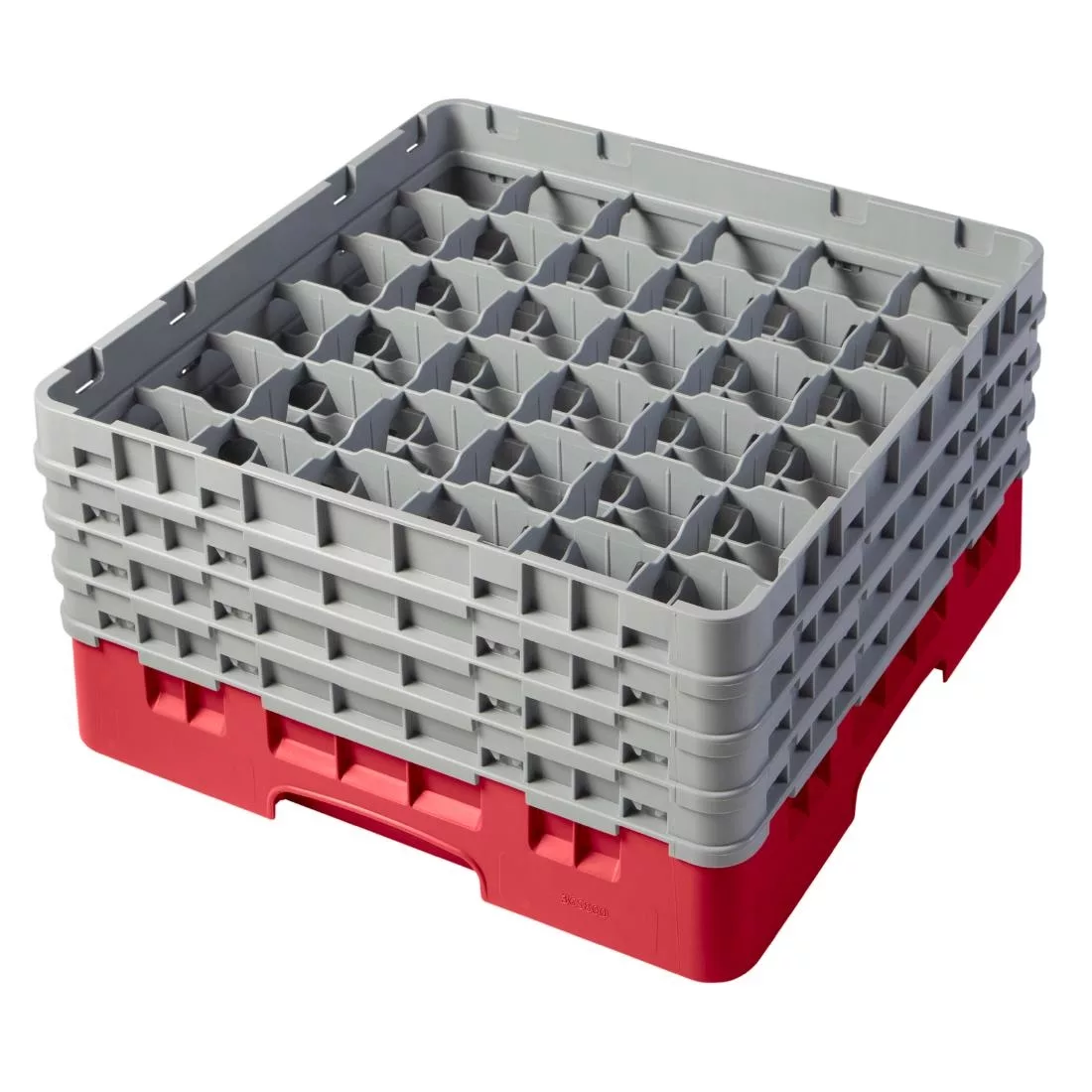 cz181_new.jpg Cambro Camrack Red 36 Compartments Max Glass Height 215mm - Image 1