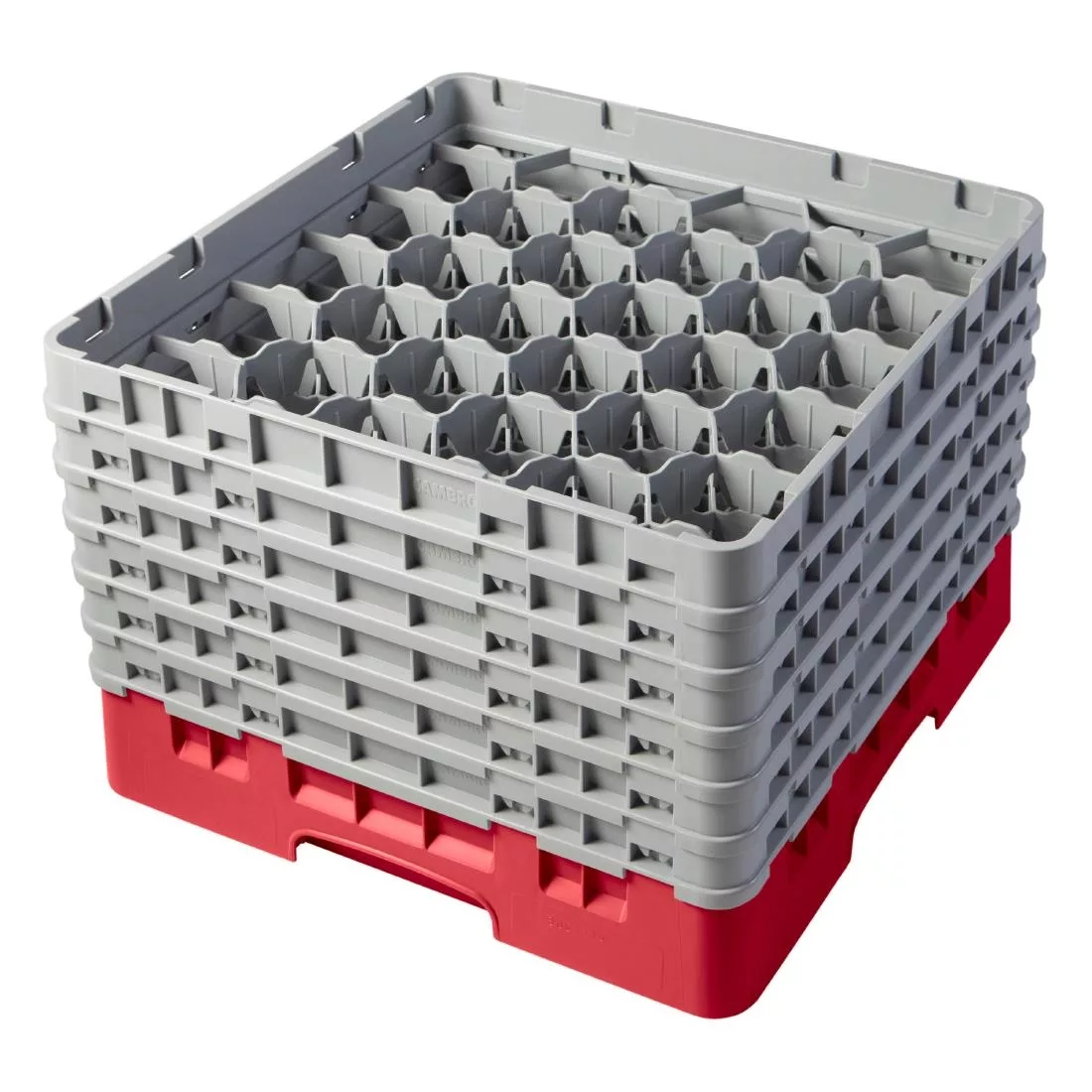 cz191_new.jpg Cambro Camrack Red 30 Compartments Max Glass Height 298mm - Image 1