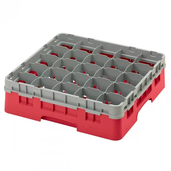 Cambro Camrack Red 25 Compartments Max Glass Height 279mm - Image 1