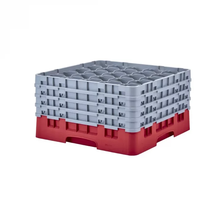 Cambro Camrack Red 25 Compartments Max Glass Height 238mm - Image 1