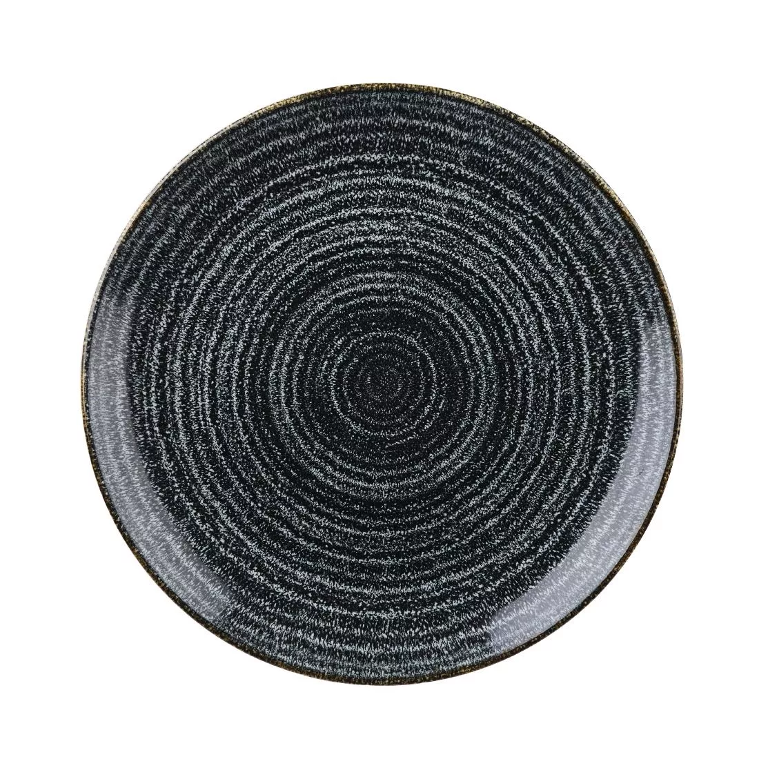 da260_churchill.jpg Churchill Studio Prints Homespun Charcoal Black Coupe Plate 288mm - Image 1