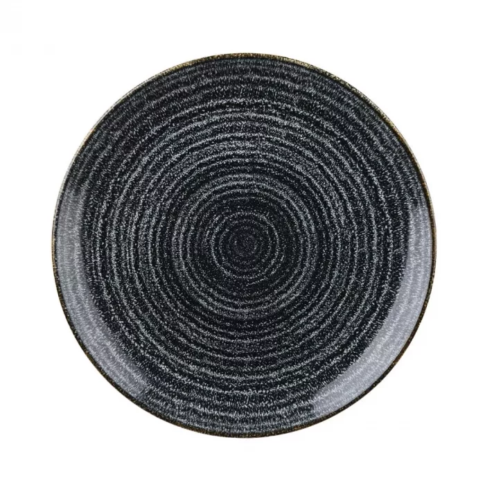 Churchill Studio Prints Homespun Charcoal Black Coupe Plate 217mm - Image 1