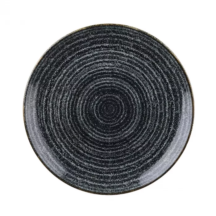 Churchill Studio Prints Homespun Charcoal Black Coupe Plate 165mm - Image 1