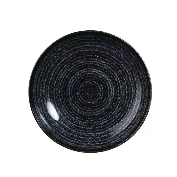 Churchill Studio Prints Homespun Charcoal Black Coupe Bowl 248mm - Image 1