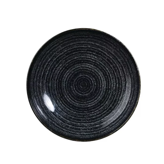 Churchill Studio Prints Homespun Charcoal Black Coupe Bowl 182mm - Image 1