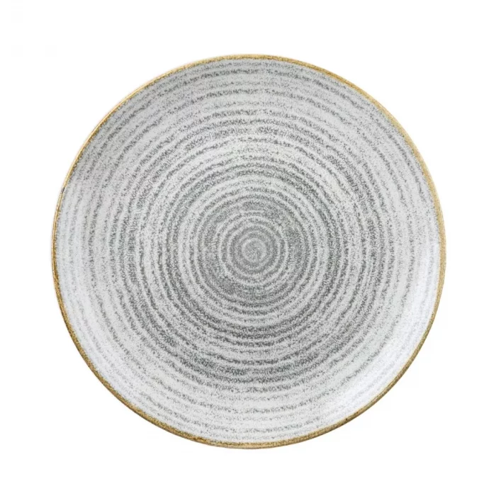 Churchill Studio Prints Homespun Stone Grey Coupe Plate 288mm (Pack of 12) - Image 1