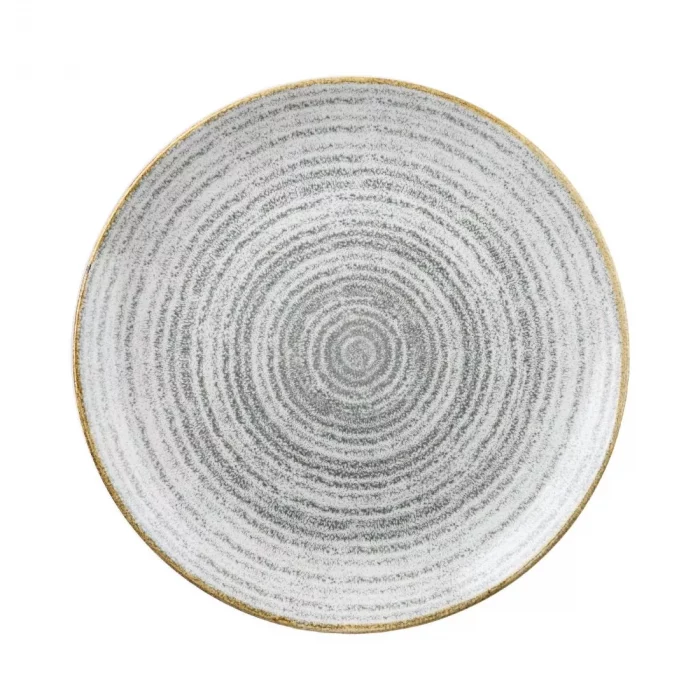 Churchill Studio Prints Homespun Stone Grey Coupe Plate 260mm (Pack of 12) - Image 1