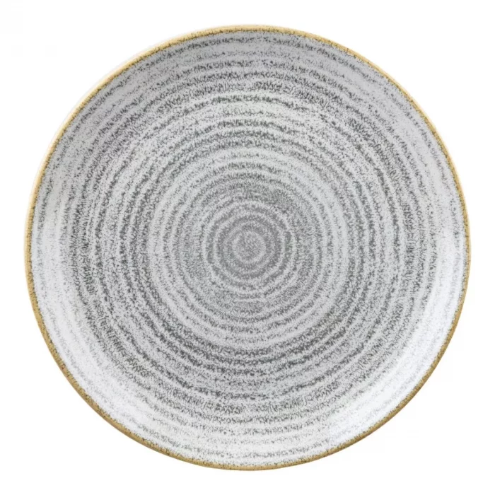 Churchill Studio Prints Homespun Stone Grey Coupe Plate 217mm (Pack of 12) - Image 1