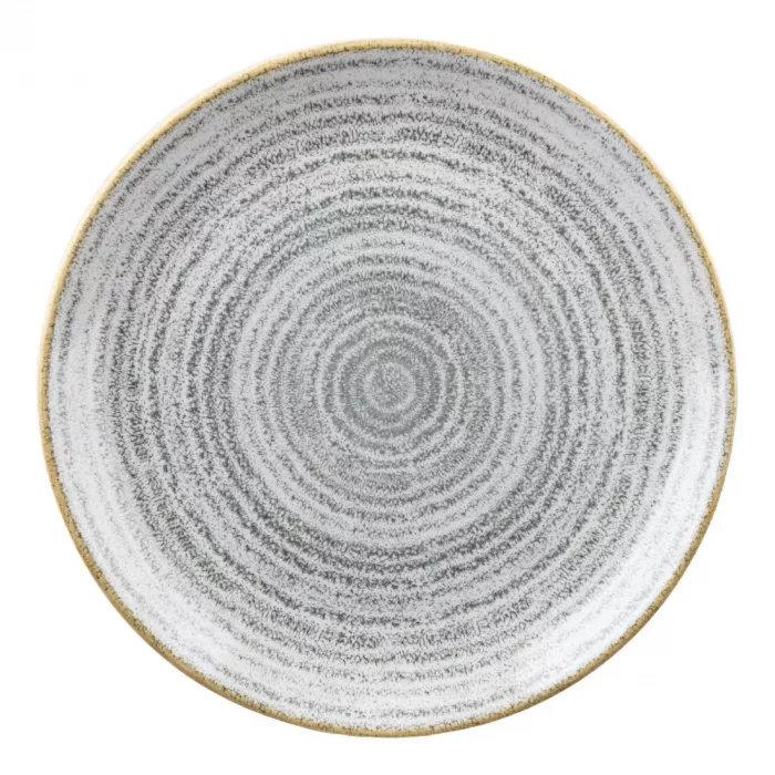 Churchill Studio Prints Homespun Stone Grey Coupe Plate 165mm (Pack of 12) - Image 1