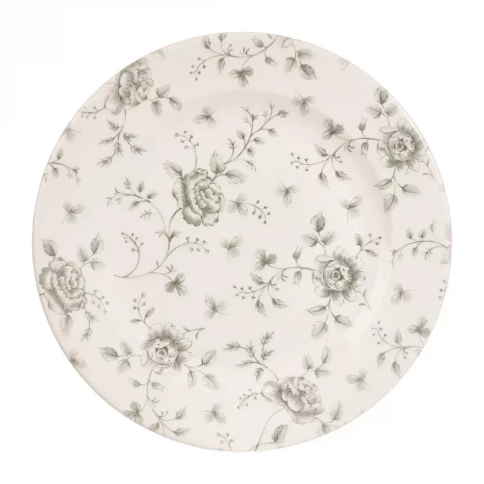 Churchill Vintage Prints Rose Chintz Profile Plates Grey 276mm (Pack of 6) - Image 1