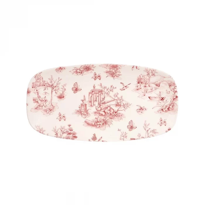 Churchill Vintage Prints Rectangular Plates Cranberry Toile 298mm (Pack of 12) - Image 1