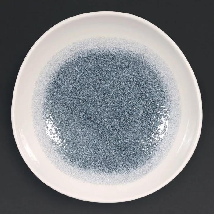 Churchill Studio Prints Raku Trace Round Trace Bowl Topaz Blue 253mm - Image 1