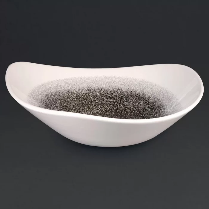 Churchill Studio Prints Raku Trace Triangular Bowl Quartz Black 235mm (Pack of 12) - Image 2