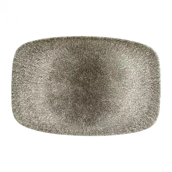 Churchill Studio Prints Raku Rectangular Plates Quartz Black 300mm (Pack of 6) - Image 1