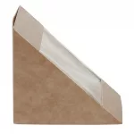 Colpac Recyclable Kraft Front-Loading Sandwich Wedges With PLA Window (Pack of 500) - Image 2