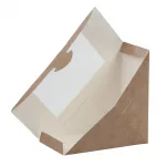 Colpac Recyclable Kraft Front-Loading Sandwich Wedges With PLA Window (Pack of 500) - Image 4