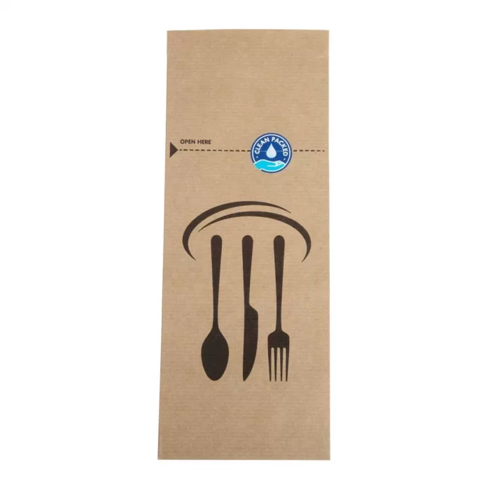 Kraft Recyclable Sealable Paper Cutlery Bags (Pack of 2000) - Image 1